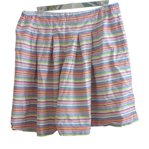 Talbots Womens Skirt Colouful Stripe Pleated Full Classic Preppy Plus Size 18WP - Picture 2 of 4
